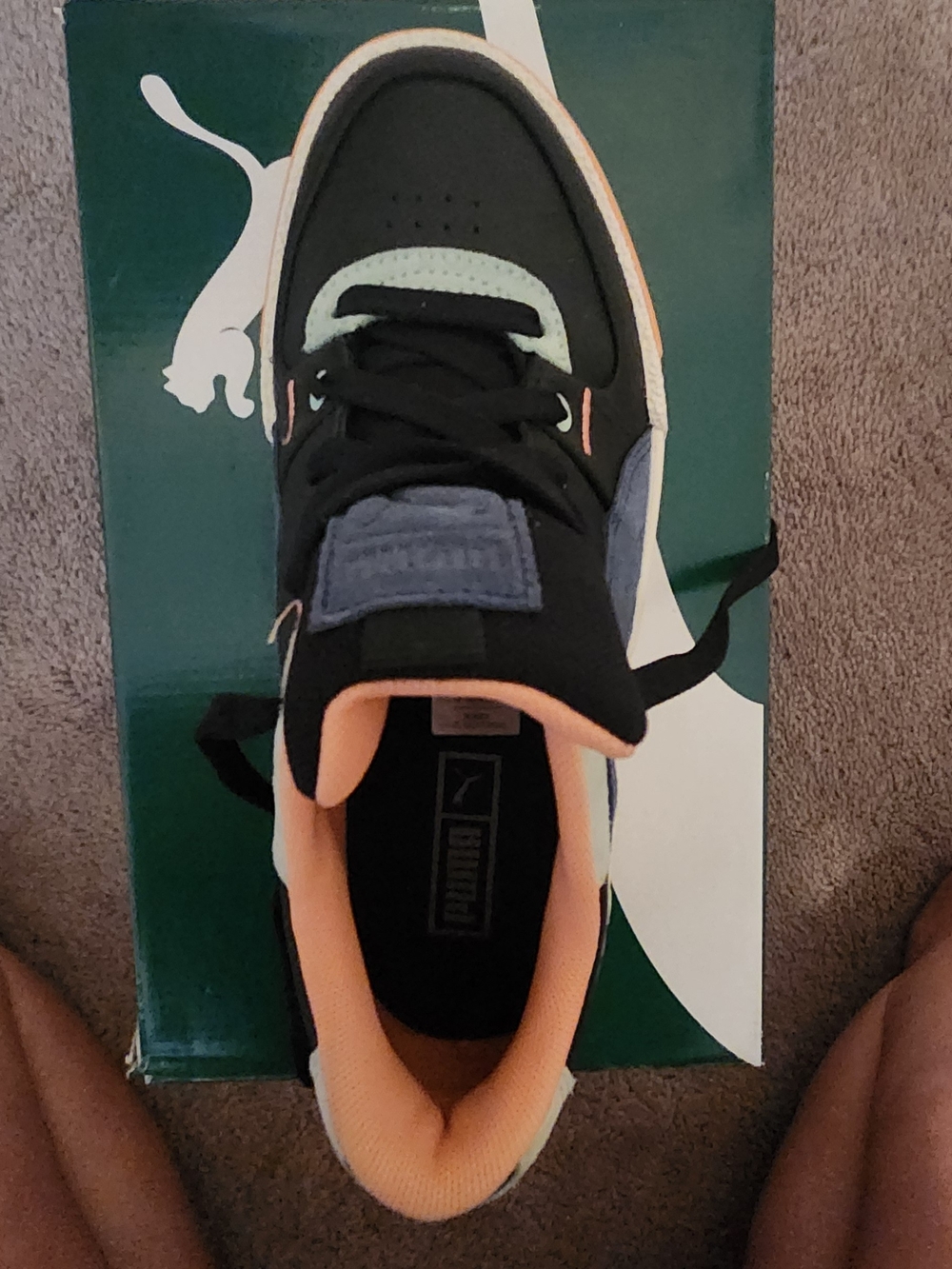 Puma Cali Sport Mix Women's Sneakers - Black with Peach and Coral Accents - Picture 3 of 4